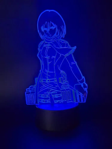 Lampara Led 3d Mikasa Ackerman Shingeki No Kyojin