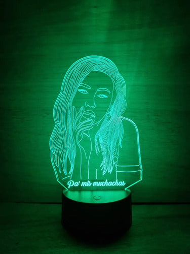 Christina Aguilera Lámpara Led Ilusión 3d Fanart Negro