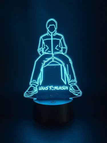 Louis Tomlinson Lampara Led 3d Decoracion One Direction Negro