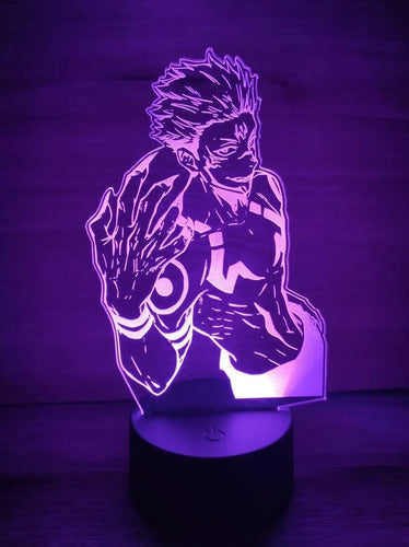 Lampara Led 3d Sukuna Ryomen Jujutsu Kaisen Decoración Negro Azul (iluminado)