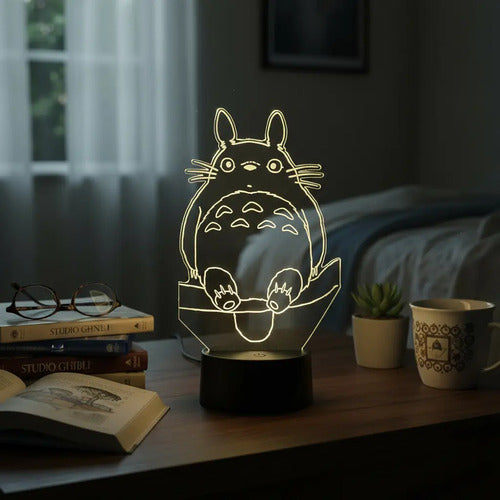Lampara Led 3d Mi Vecino Totoro Studio Ghibli Negro