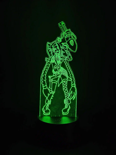 Jinx Arcane Lol Lámpara Led Fanart Game Decoracion