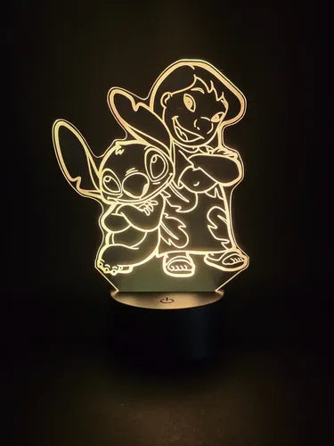 Lámpara Lilo Y Stitch Ilusión Decoración Fan Art