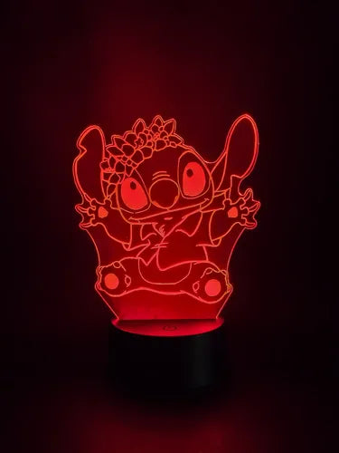Lampara Led 3d Stitch De Lilo Y Stitch Decoración Luz