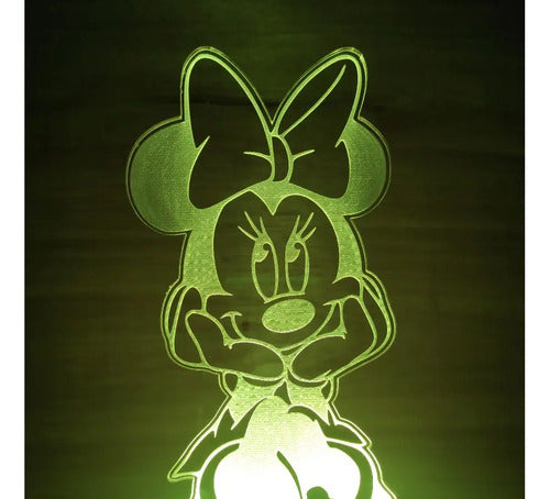 Minnie Sentada Risueña Infantil Lámpara Led Animado Artline