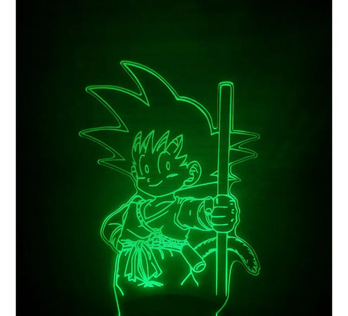 Lámpara Led Goku Baculo Niño Dragon Ball Fanart Decorativa