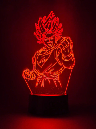 Lampara Led Ilusión 3d Goku Dragon Ball Decoración Kakaroto