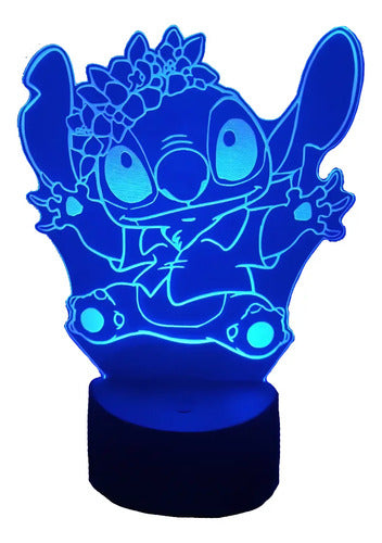 Lampara Led 3d Stitch De Lilo Y Stitch Decoración Luz