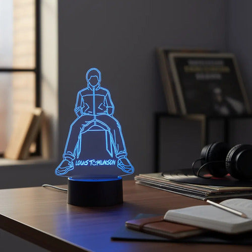 Louis Tomlinson Lampara Led 3d Decoracion One Direction Negro