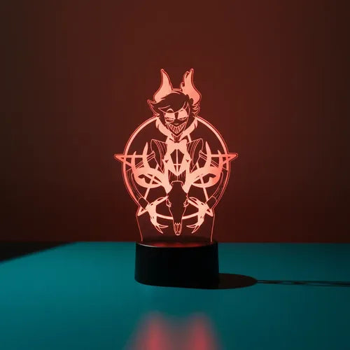 Alastor Hazbin Hotel Lámpara De Mesa Led Ilusión 3d Negro Transparente