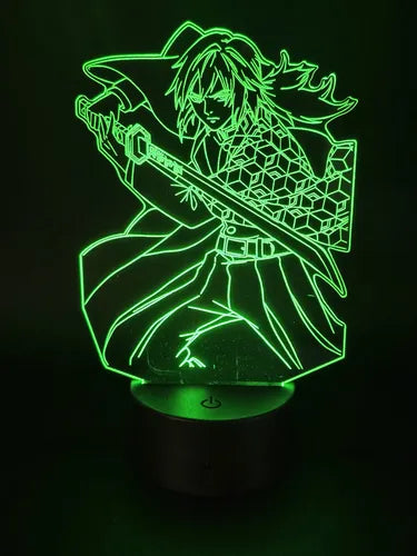 Lámpara Led Tomioka Demon Slayer Kimetsu No Yaiba Art Line
