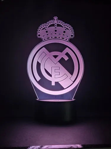 Real Madrid Fútbol Lampara Led Ilusion 3d Fanart