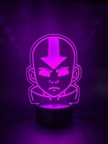 Avatar Aang Lámpara Led Ilusión 3d Decoración Luz De Noche Negro