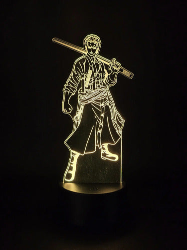 Lampara Led Ilusion 3d Roronoa Zoro One Piece Decoración
