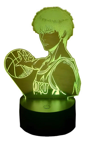 Rukawa Slam Dunk Lampara Led 3d Fanart Manga Anime Negro