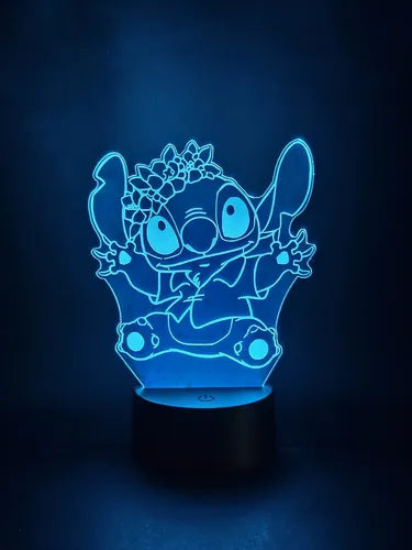 Lampara Led 3d Stitch De Lilo Y Stitch Decoración Luz