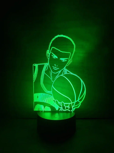 Hanamichi Sakuragi Slam Dunk Lampara Led 3d Fanart Manga Negro
