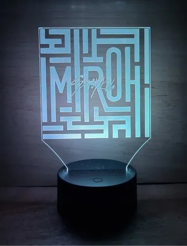 Stray Kids Kpop Lámpara Led Ilusión 3d Luz Decoración  Negro