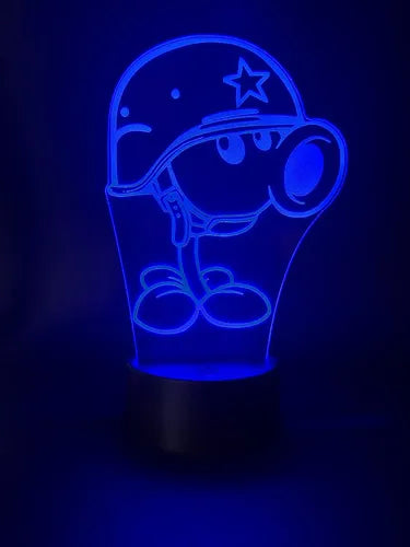Lámpara Lanzaguisantes Plantas Vs Zombis Led Fanart Game