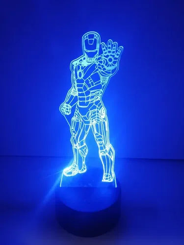 Lampara Led 3d Iron Man El Hombre De Hierro Marvel Avengers