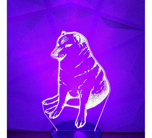 Cheems Perrito Ansiedad Lámpara Led Ilusión 3d Fanart
