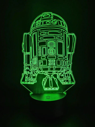 Lámpara R2d2 Arturito Star Wars Led Decoración Fan Art