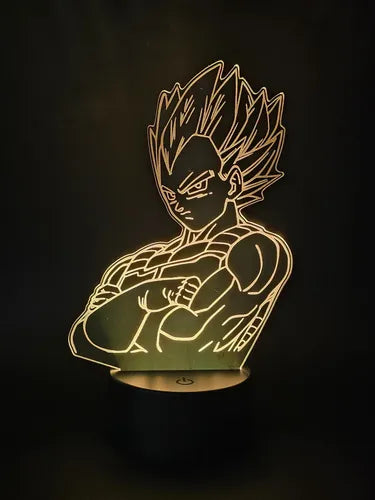 Vegeta Dragon Ball Lámpara Led Luz Ilusión 3d Principe