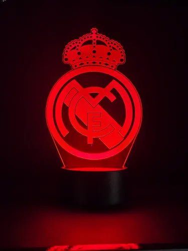 Real Madrid Fútbol Lampara Led Ilusion 3d Fanart