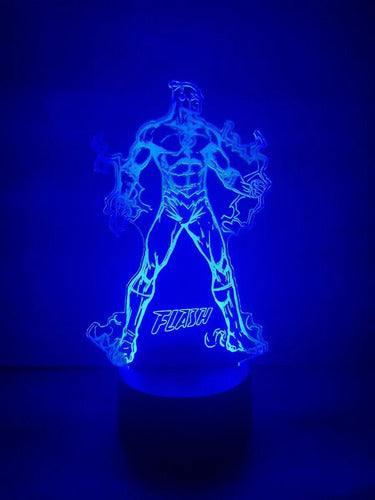 Flash Dc Comic Lampara Led Ilusion 3d Decoracion Super Heroe