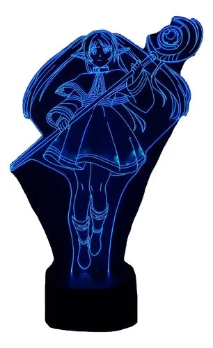 Lámpara Frieren Anime Led Ilusión Decoración Fan Art