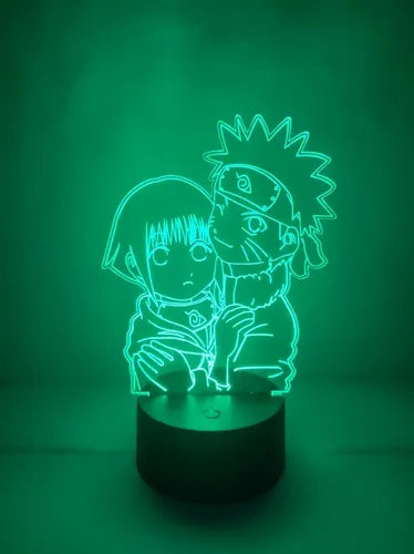 Naruto Y Hinata Lámpara Led Ilusión 3d Anime Manga Fanart