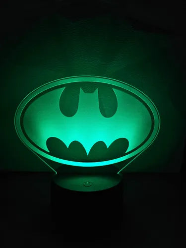 Lámpara Batman Logo Ilusión Decoración Fan Art