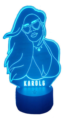 Lampara Led Ilusion 3d Karol G Decoración
