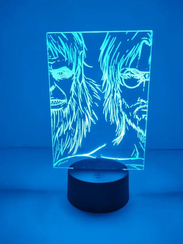 Lampara Led 3d Zeke Jaeger Titán Bestia Shingeki No Kyojin Negro