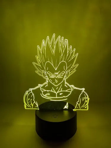 Lámpara Led Vegeta Majin Vegeta Dragon Ball Luz Decoración
