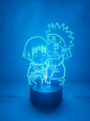 Naruto Y Hinata Lámpara Led Ilusión 3d Anime Manga Fanart