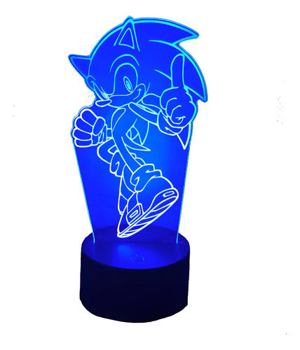 Sonic Dedo Lámpara Led Fanart Decorativo Infantil Negro