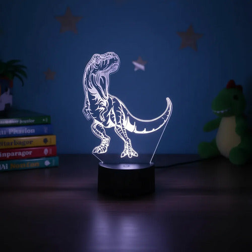 Lampara Led Ilusion 3d Dinosaurio T-rex Tiranosaurio Rex