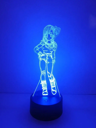 Bulma Drangon Ball Goku Lampara Led Ilusion 3d Anime Manga