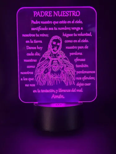 Oración Padre Nuestro Lámpara Led Protección Hogar