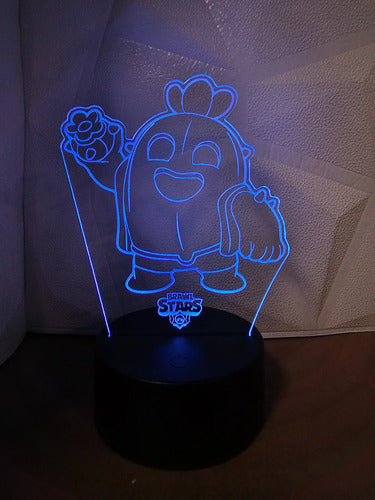 Lámpara Spike Brawl Stars Ilusión Decoración Fan Art