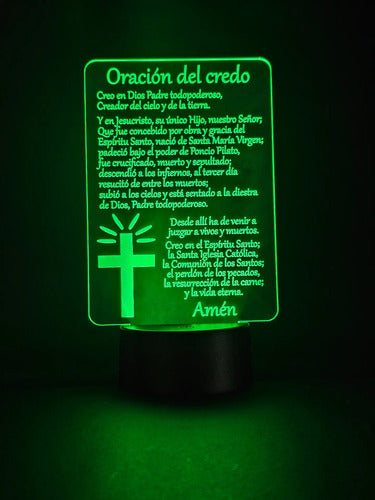 Oración Del Credo Lámpara Led Protección Hogar Decoración