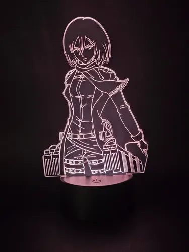 Lampara Led 3d Mikasa Ackerman Shingeki No Kyojin