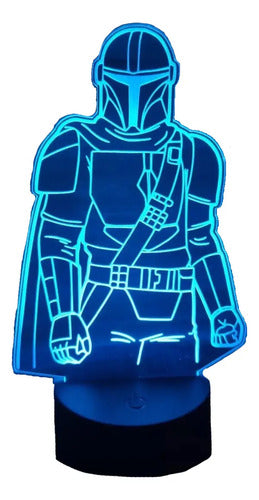 Lampara Led 3d The Mandalorian Star Wars