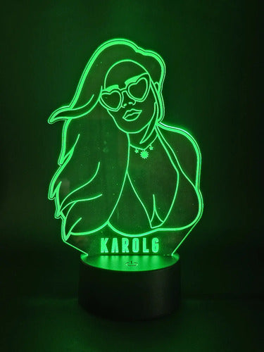 Lampara Led Ilusion 3d Karol G Decoración