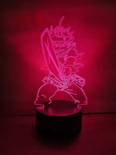 Asta Black Clover Lámpara Led Ilusión 3d Fan Art Decoración