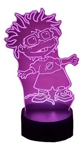Carlitos Rugrats Lámpara Led Animado Artline Infantil Negro