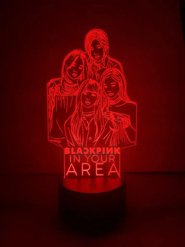 Black Pink Lampara Led Ilusion 3d Kpop K-pop Decoracion