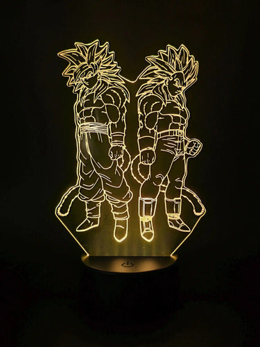 Goku Y Vegeta Ss4 Dragon Ball Gt Lámpara Led Fanart Decoraci Negro