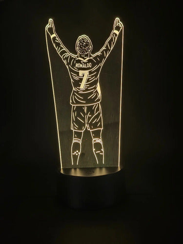 Lámpara Cristiano Ronaldo Celebra Ilusión Decoración Fan Art